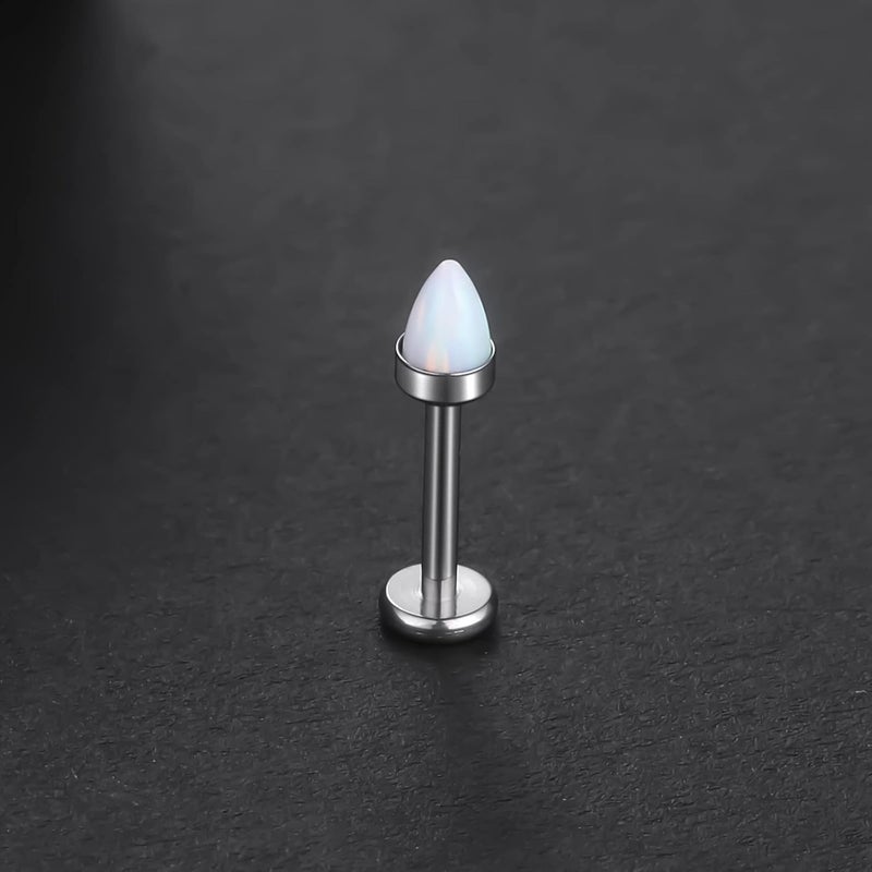 Xpircn Store 14G 16G 18G G23 Titanium Opal CZ Labret Monroe Lip Rings Studs Helix Cartilage Tragus Stud Piercing Jewelry, 1 Piece - Image 3